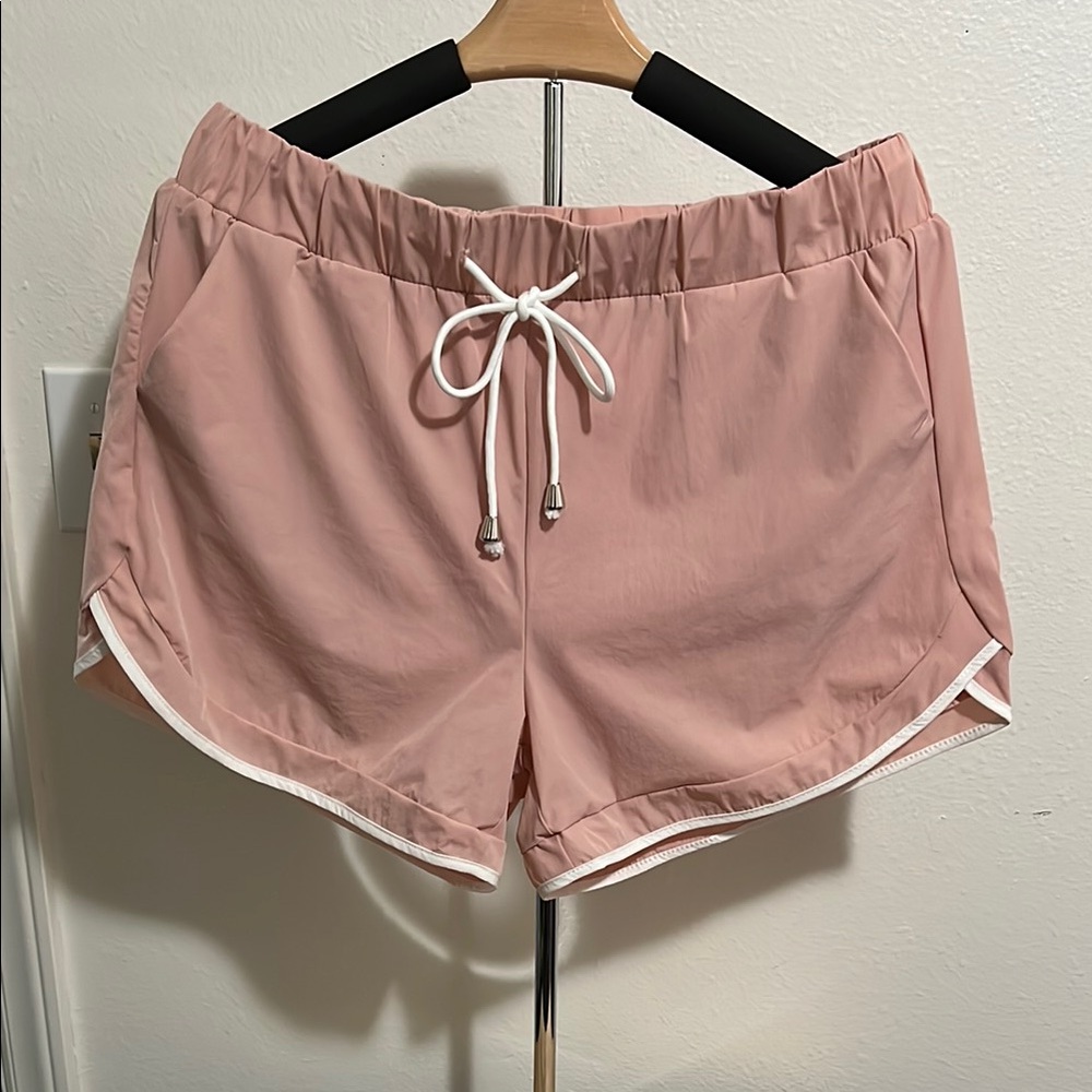 White Birch Pink Shorts with Elastic Waistband